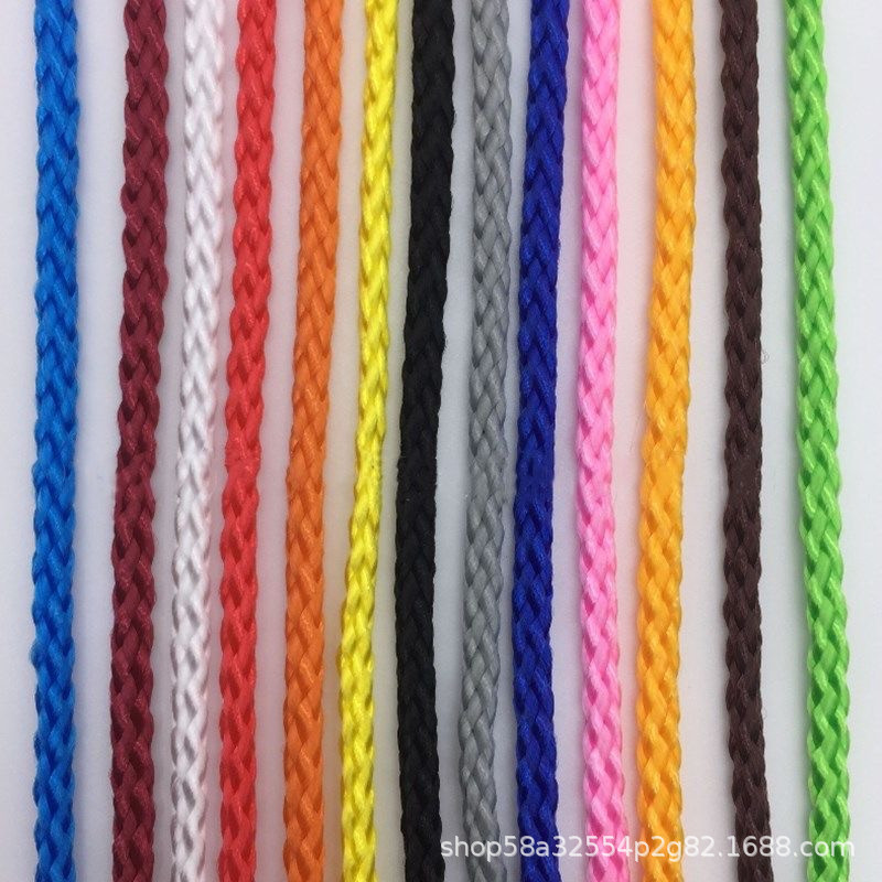 厂家直供彩色八股空心PP绳 4mm编织绳8股空心绳束口绳