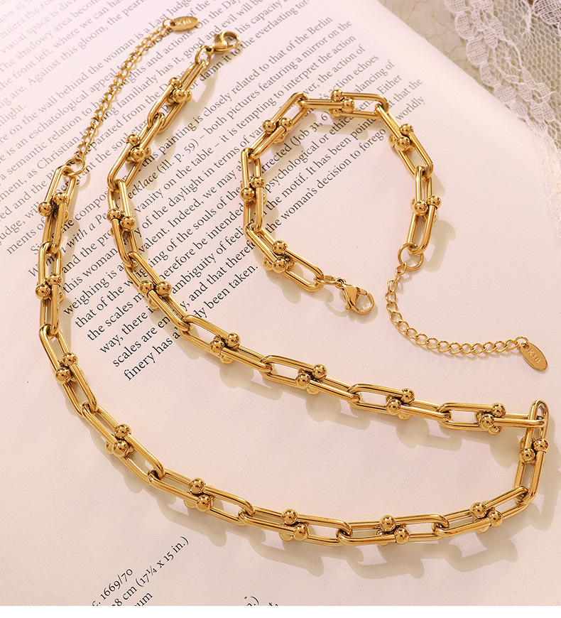 fashion U-shaped buckle bracelet necklace titanium steel Korean jewelry