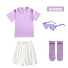 六一儿童恤糖果幼儿园彩色毕业演出服短袖班服小学生表演