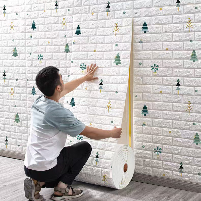 Wallpaper self-adhesive 3d three-dimensional wall stickers bedroom warm children's room cartoon wallpaper waterproof moisture-proof home stickers wholesale