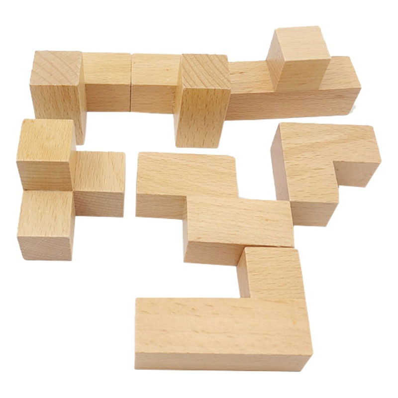Educativos para niños Tetris de madera La Escuela Primaria bloques construcción educación temprana Luban cerradura moqua caja bloque juguetes al por mayor
