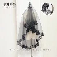 Оптовый Хэллоуин призрак невесты вуаль черный белый кружевной фото украшения для волос для вечеринки cos одеваются реквизит
