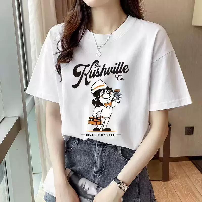 Футболка европейского стиля летняя короткий рукав, размеры L–5XL