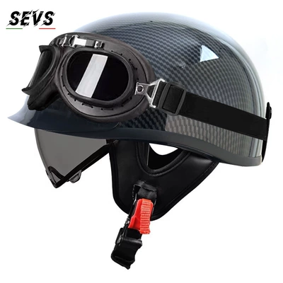 Motosiklet kaskı (dəbilqə) — helmet for men and women - bright-carbon-tea-lens-black-frame-glasses-m