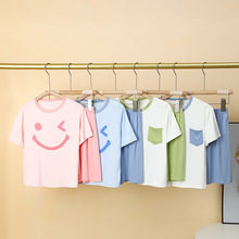 儿童短袖套装莫代尔夏季男童薄款睡衣中大童小女孩T恤空调家居服