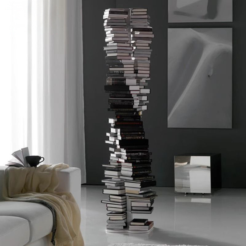 Dna Spiral Invisible Bookshelf Floor-Standing Internet Celebrity Storage Rack Living Room Corner Bookcase Multi-Layer Creative Storage Rack