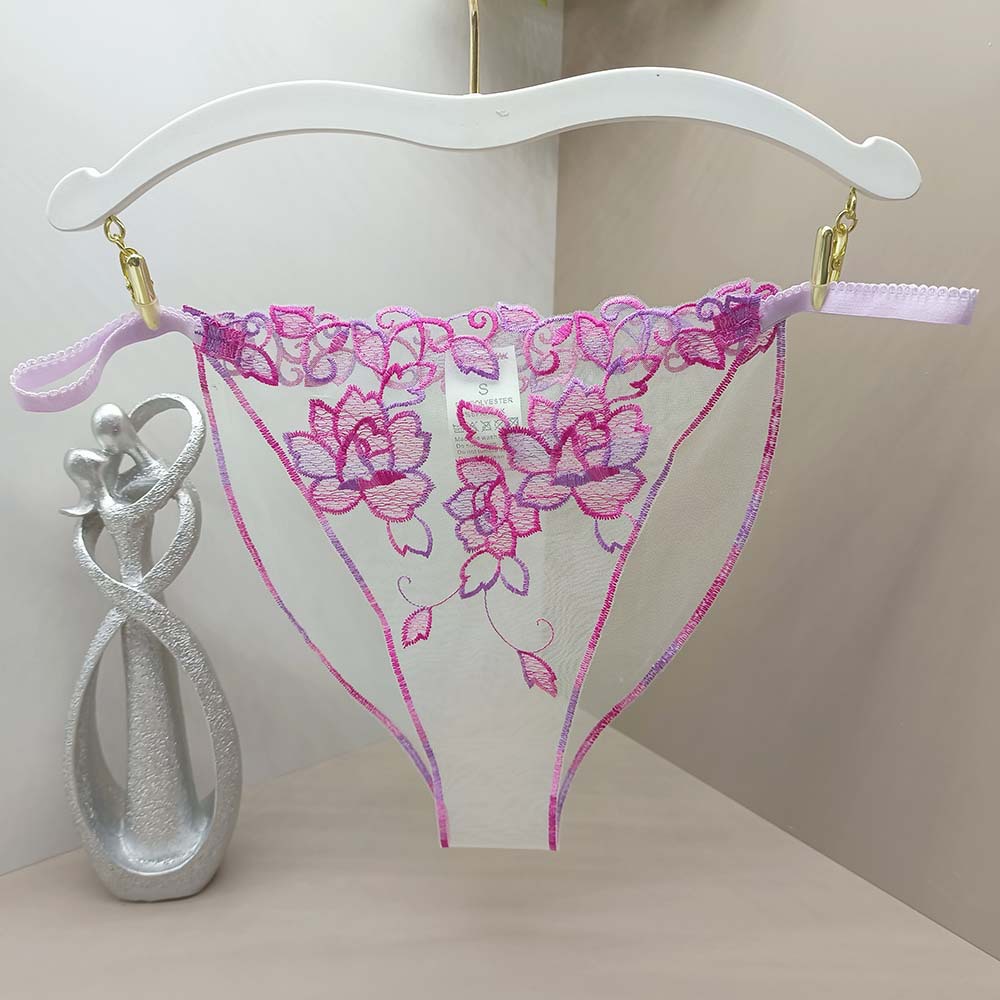 Mesh Embroidered Thong Light Retro Literary Light Style Spring and Summer New Cross-Border