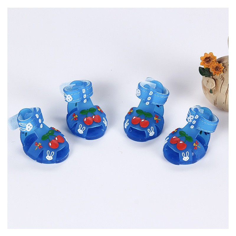 Zapatos de verano para perros zapatos de animación antideslizante transpirables zapatos de lluvia impermeables para perros pequeños