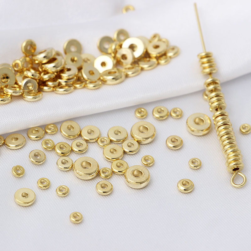 DIY Jewelry Accessories Classification 10 PCS/Package Quantity 10 PCS/Package Diameter 3mm Diameter 4mm Diameter 5mm Copper 18K Gold Plated Solid Color Polished Spacer Bars