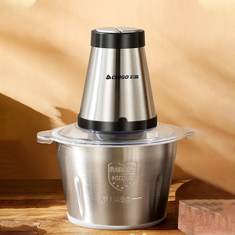 ZhiGao Electric Meat Grinder, Home Use Chili Chopping Machine, Stainless Steel Garlic Slicer and Chopper