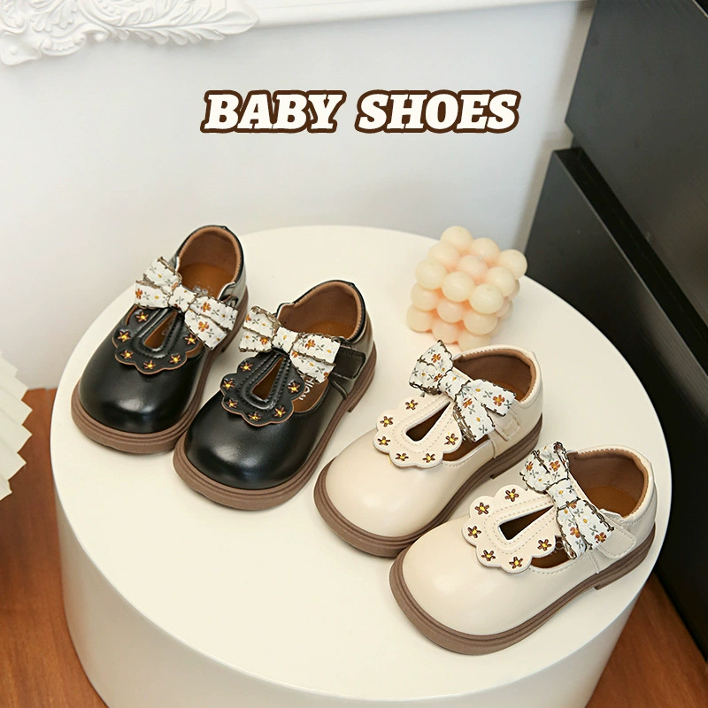 Обувь для девочек детская принцесса маленькая кожаная обувь 2024 весна и осень новая летняя детская девушка одиночная обувь