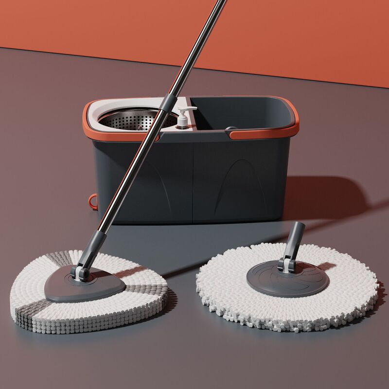 Cross-Border Exclusive Mop for Home Use, Detachable Folding Bucket, Magic Mop with Triangular Rotating Head