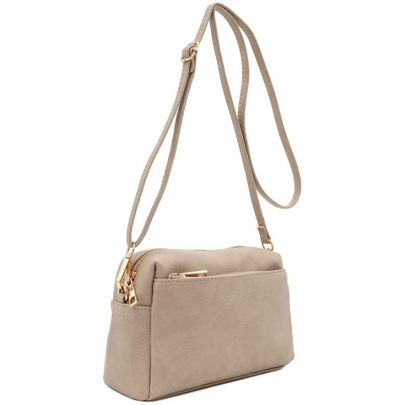 Nueva moda triple cremallera pequeña bolsa de mochila con correa ajustable