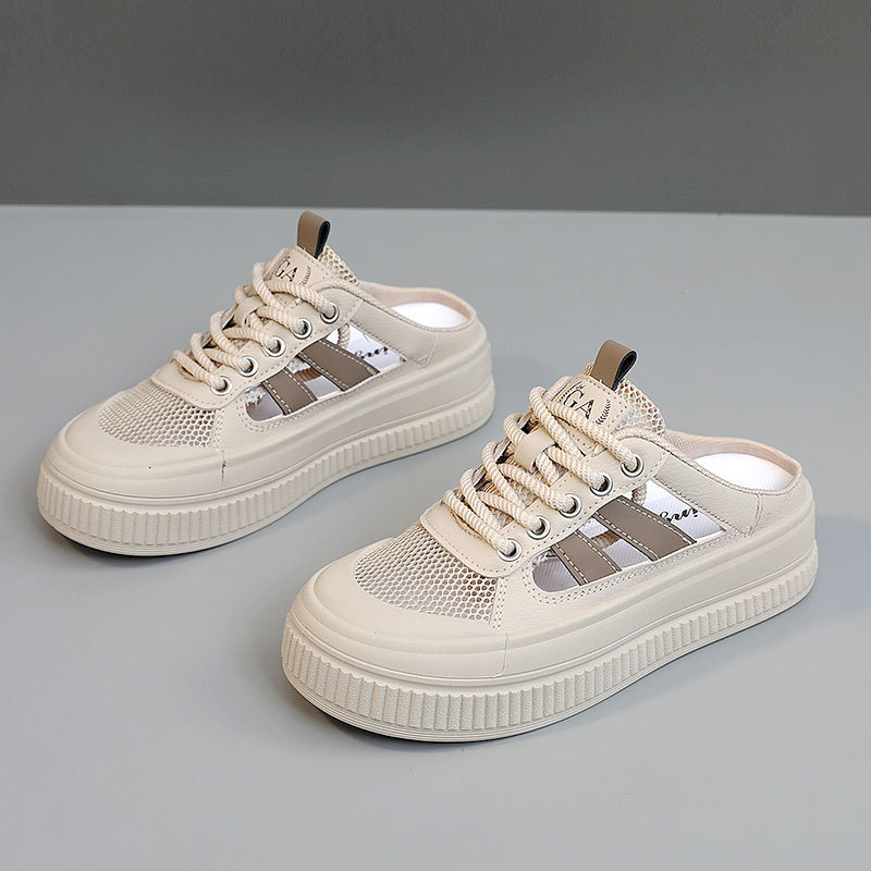 Q2658 Nuevas pantuflas de media caña, tendencia de verano, de malla transpirable, con suela gruesa que aumenta la altura, estilo casual_voghion.com