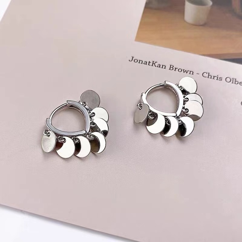 Brillante disco bordilla perilla femenina simple estilo modesto nuevo estilo personalidad versátil orejas de viaje diario