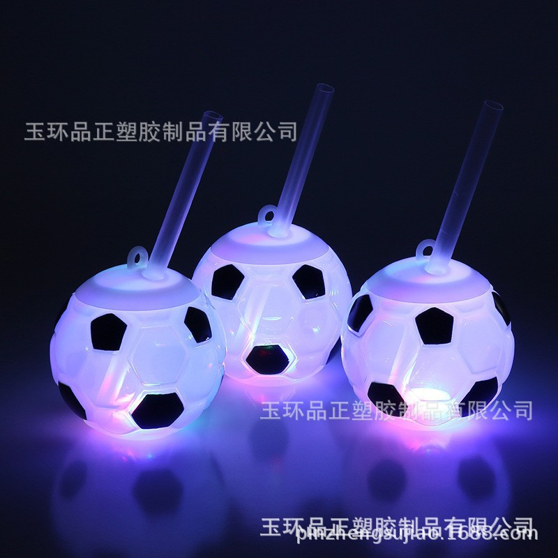 420ML发光足球奶茶瓶 PET饮料瓶棒球瓶派对沙滩杯一次性塑料瓶