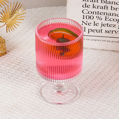 High-quality Instagram-style ice cream cup dessert cup coffee pudding cup cold drink vertical striped tall-stemmed juice glass cup
