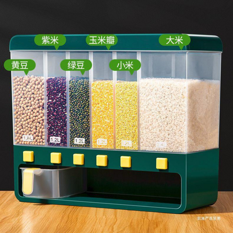 barril de arroz dividido grama casero para granos envasados caja de almacenamiento de arroz casero a prueba de insectos a prueba de humedad sellado tanque de arroz barril de arroz