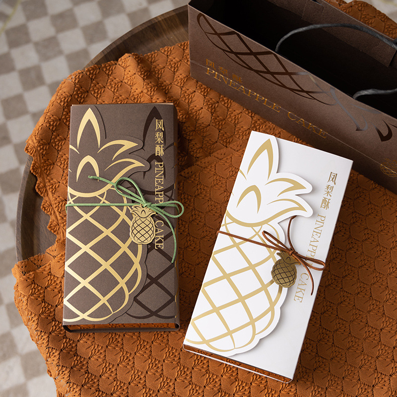 中秋节凤梨酥包装盒6粒装小清新手提袋ins礼盒手工烘焙机封袋包装