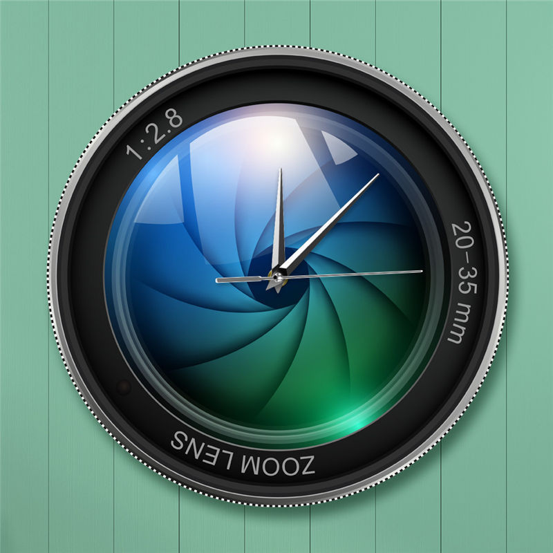 Personalized Camera Camera Zoom Lens Print Clock Photography Lovers Decorative Wall Clock Wall Clock Cross Border