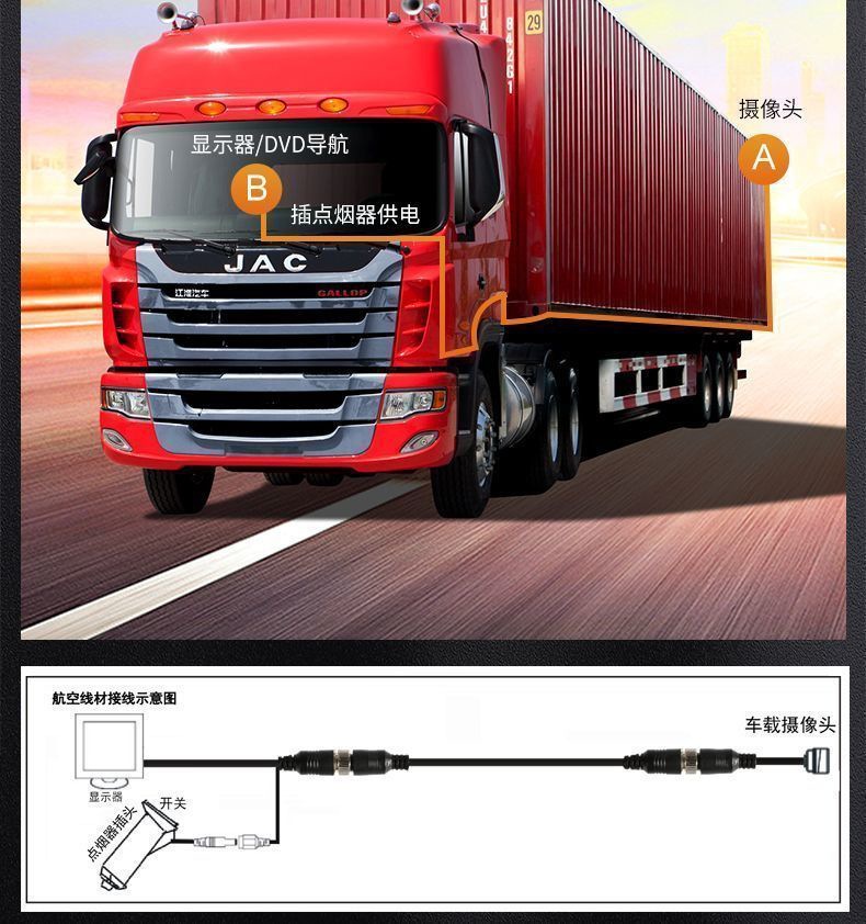 12V 24V Large and Small Truck Harvester 7-Inch Two-Way 2-Split High-Definition Night Vision Reversing Image Driving Recorder