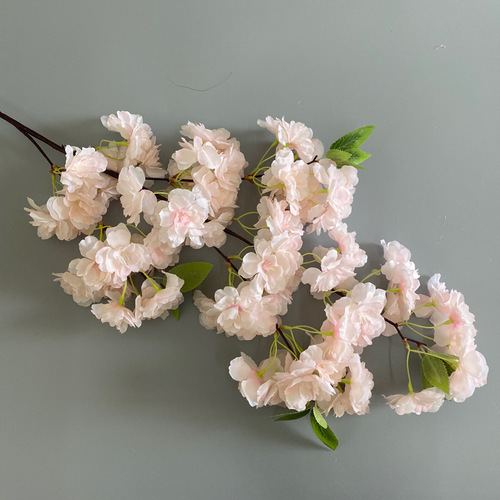 Factory direct supply of simulated 4-fork encrypted cherry blossom branches, silk flower mall decoration trees, pear blossoms, peach blossoms, artificial flowers