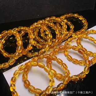 Wholesale natural amber pear date beads bracelet barrel beads bracelet diy accessories men's and women's direct selling small red book