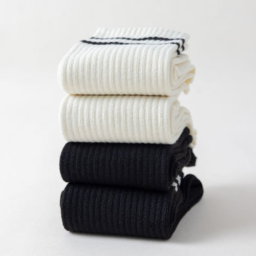 Japanese-style Korean version trendy socks, long socks for men and women, student sports crew socks, college style, simple and elegant 100% cotton, popular casual socks