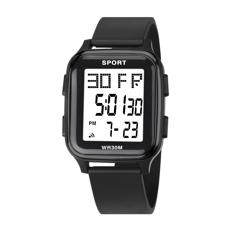 Reloj electrónico deportivo al aire libre cuadrado de moda, cronógrafo luminoso multifuncional, fabricante de relojes electrónicos de moda para estudiantes al por mayor
