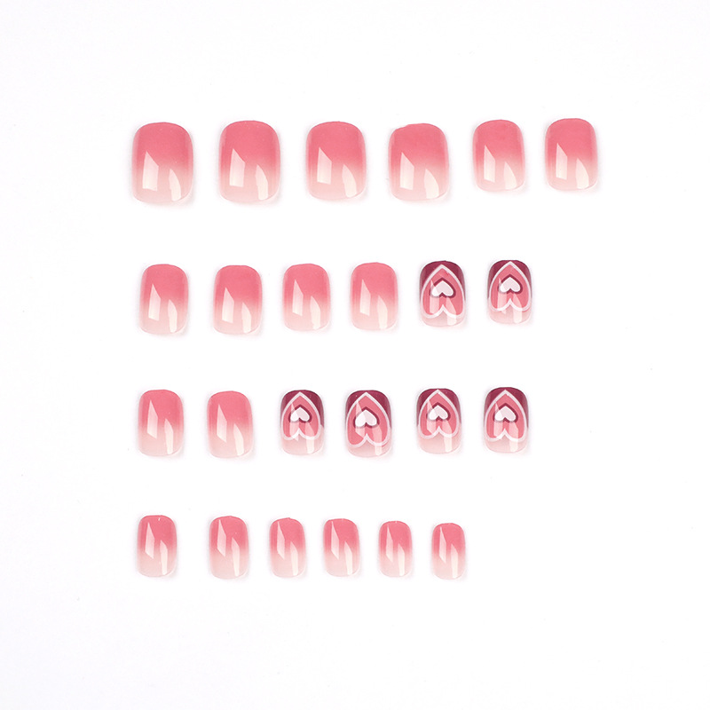 [Pink Gradient Love] desgaste esmalte de uñas al por mayor esmalte de uñas desmontable desgaste esmalte de uñas acabado esmalte de uñas desgaste esmalte de uñas