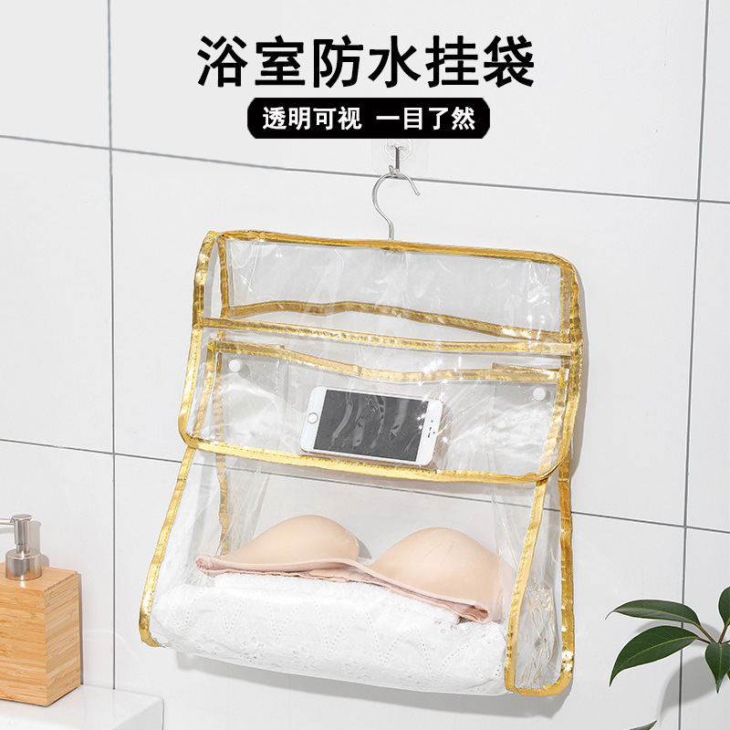 Bathroom Cosmetics Waterproof and Moisture-Proof Clothing and Miscellaneous Storage Bag Towel Bra Dust-Proof Storage Bag Bathroom Hanging Bag