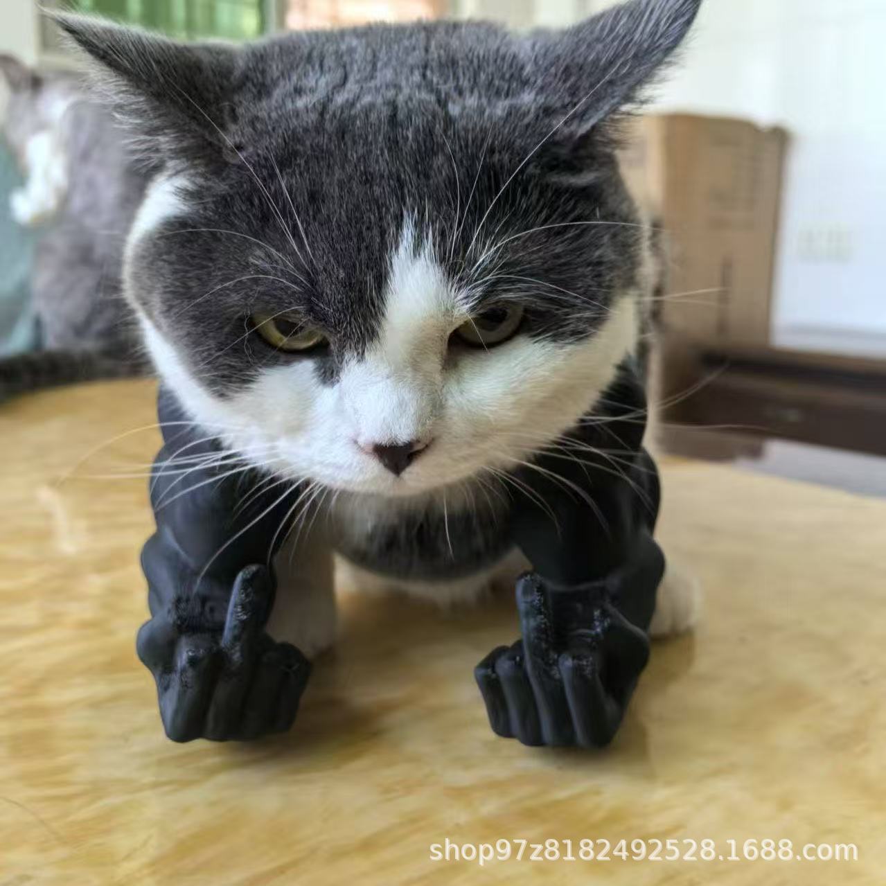 クロスボーダー-クリエイティブグリーンジャイアントアーム3Dプリントパロディペット小道具ホルターネックハルクアーム