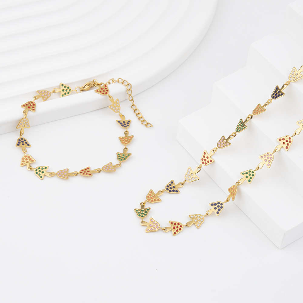 Creative accessory mushroom cloud collarbone chain necklace for women's minimalist temperament, painted drop glaze_voghion.com