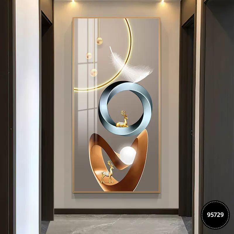 Pintura decorativa de entrada moderna de lujo ligera atmósfera Fu Zi de alta gama mística fondo mural decoración de muros colgantes de pasillo mural image 19
