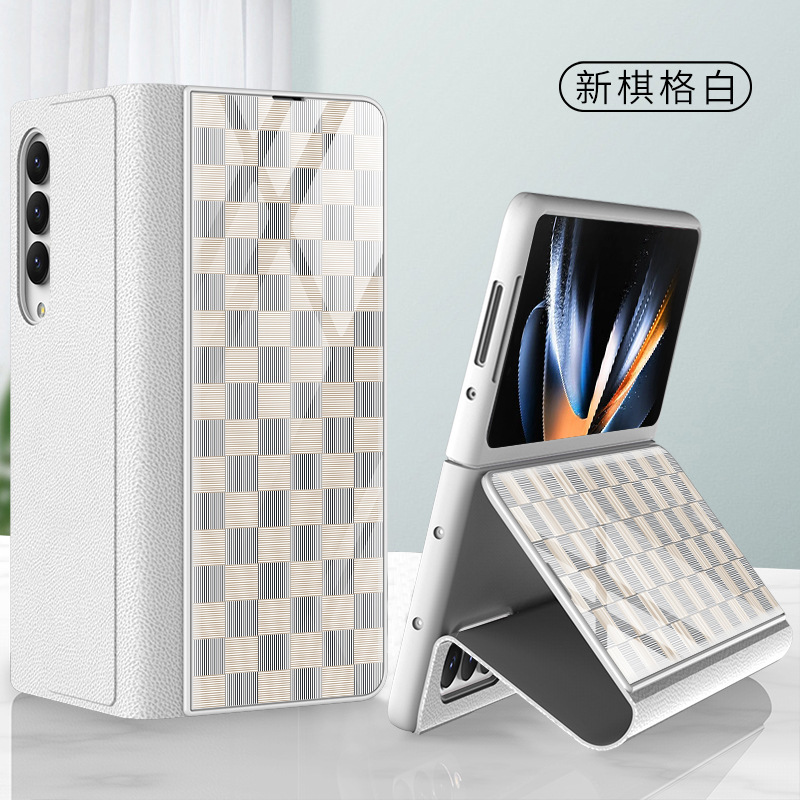 New Model Suitable for Samsung Z Foldable4 Flip Glass Painted Case Business Style Personalized Male Fold 60% off Stackable Protective Case