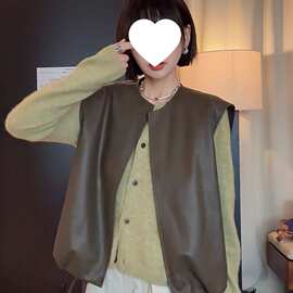 马甲外套上衣百搭显时尚皮衣洋气穿春秋设计休闲感显白新款外搭叠