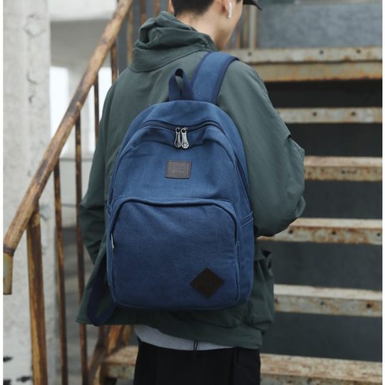 Cross-border backpack bag wear-resistant canvas for men and women commuter primary school students junior high school students travel computer bag