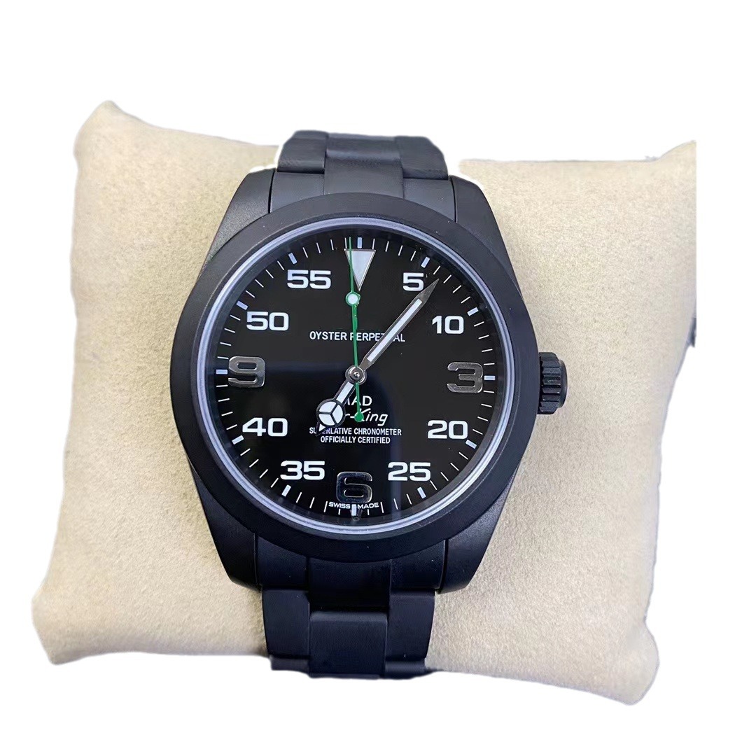 Laojia diario reloj de pulsera Airbag reloj mecánico automático para hombres de negocios nocturna correa de acero impermeable zafiro viento