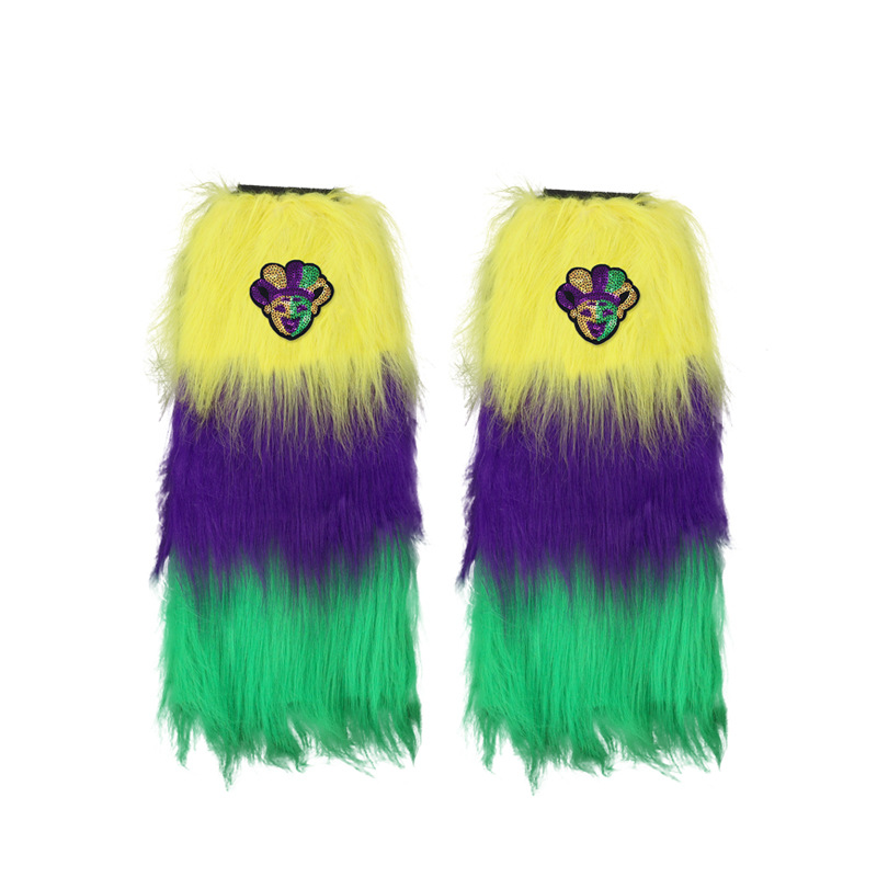 Nuevo cross-border Halloween tricolor piernas de peluche brasileño carnaval irlandés vestido de baile vestido de espectáculo