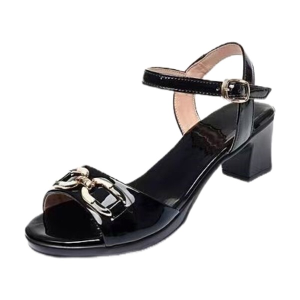 Fashionable sandals made of soft leather with a strap