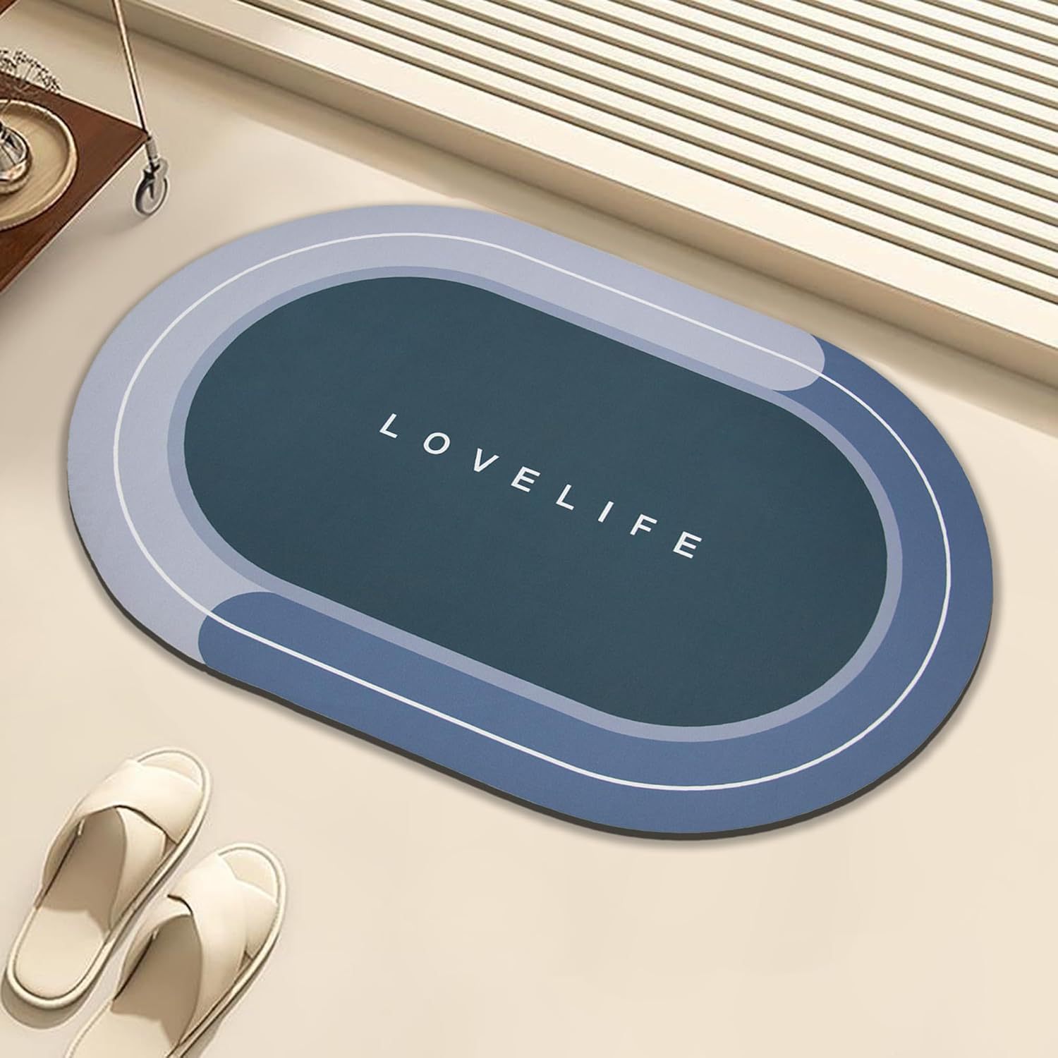 Alfombra de baño suave de tierra de diatomeas, alfombra antideslizante para puerta de entrada, alfombra para puerta de entrada, inodoro, cocina, alfombra para pies, alfombra a prueba de humedad