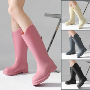 New cross-border thick-soled fashion high water shoes women's non-slip waterproof wear-resistant work rain boots women's outer wear
