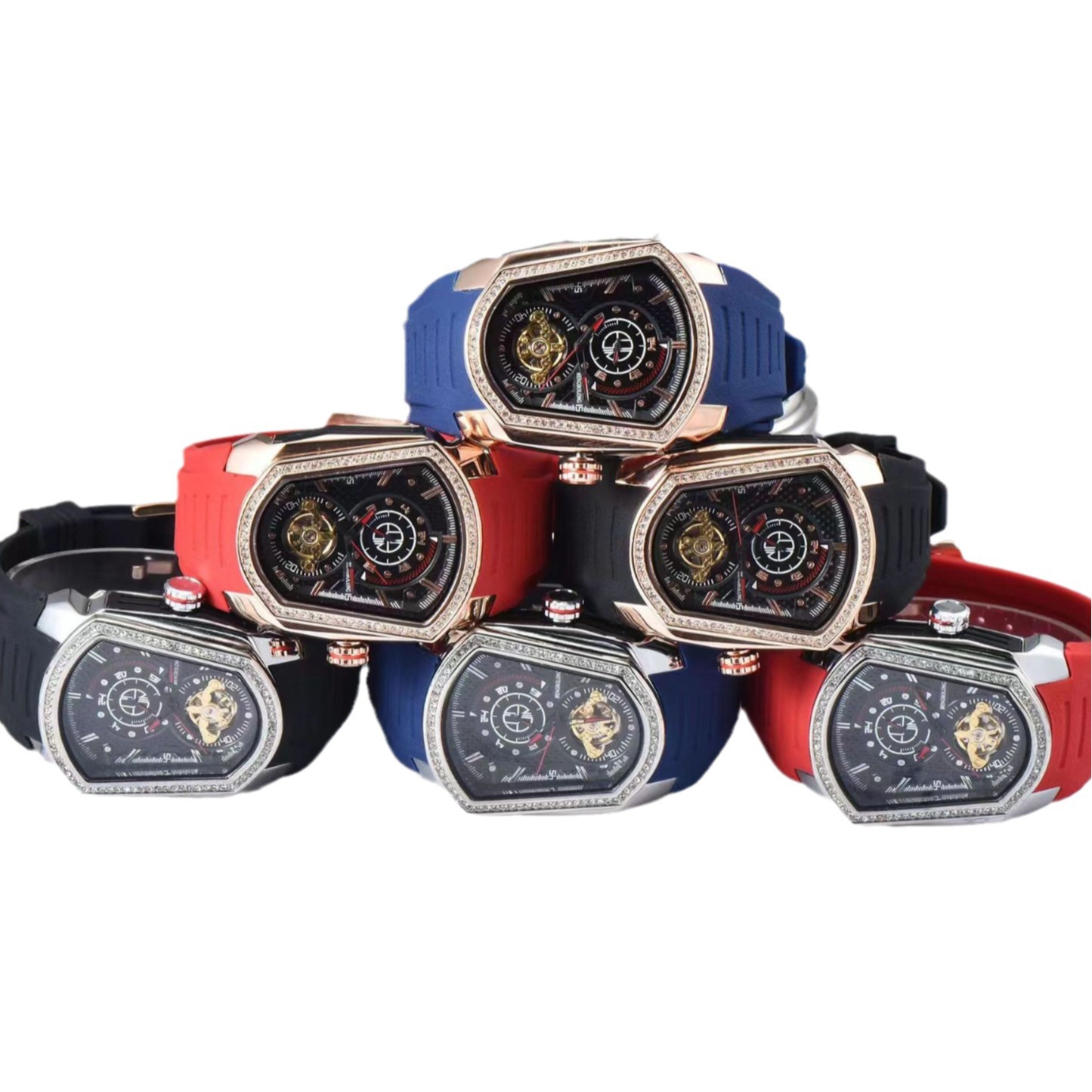 Nuevo reloj mecánico Blade Warrior del mismo estilo para hombre con tourbillon auténtico, reloj mecánico de moda para hombre_voghion.com