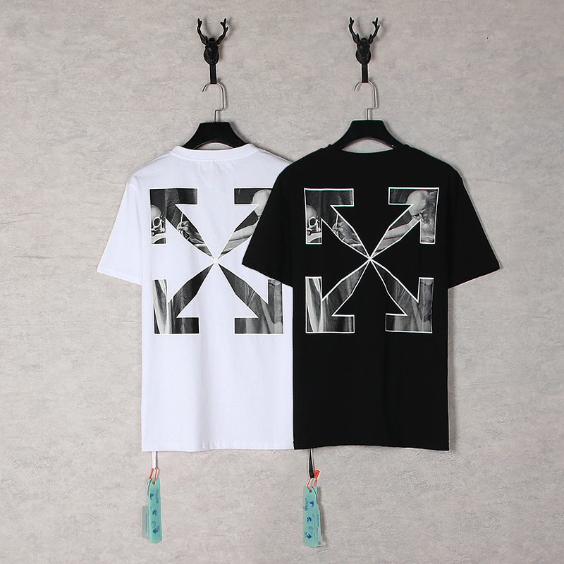 Spring and summer 2022 new OFF Caravaggio oil painting arrow crew neck pullover short sleeve men and women with a batch Spring and summer 2022 new OFF Caravaggio oil painting arrow crew neck pullover short sleeve men and women with a batch