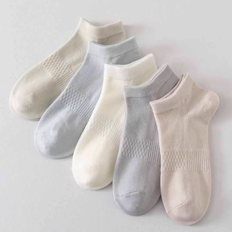 Bamboo Fiber Socks for Women, Non-Slip Solid Color Socks, Summer Thin, Sweat-Absorbent, Cool, Breathable, Anti-Falling Socks for Women