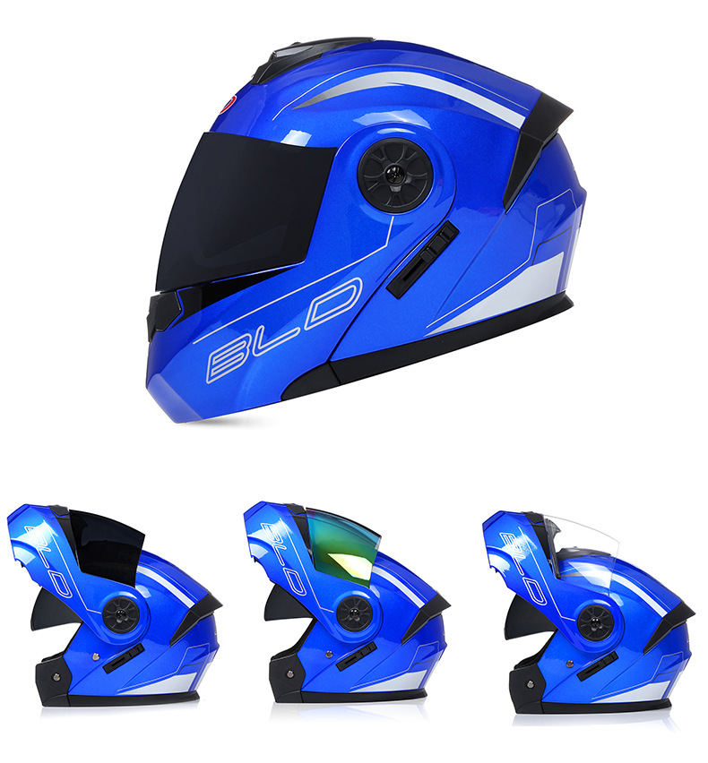 Bld Wholesale Motorcycle Full-Face Helmets, Electric Vehicle Helmets, Dual-Lens Flip-Up Helmets, Riding Half Helmets, Exclusively for Cross-Border Sales