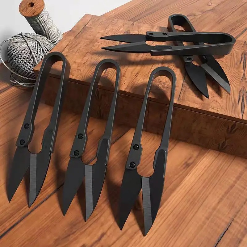 批发家用U型纱剪 手工缝纫碳钢修线头剪线头十字绣工厂用的小剪刀