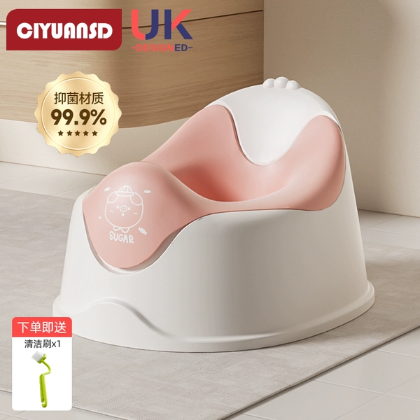 Children's fuchsia toilet, brush