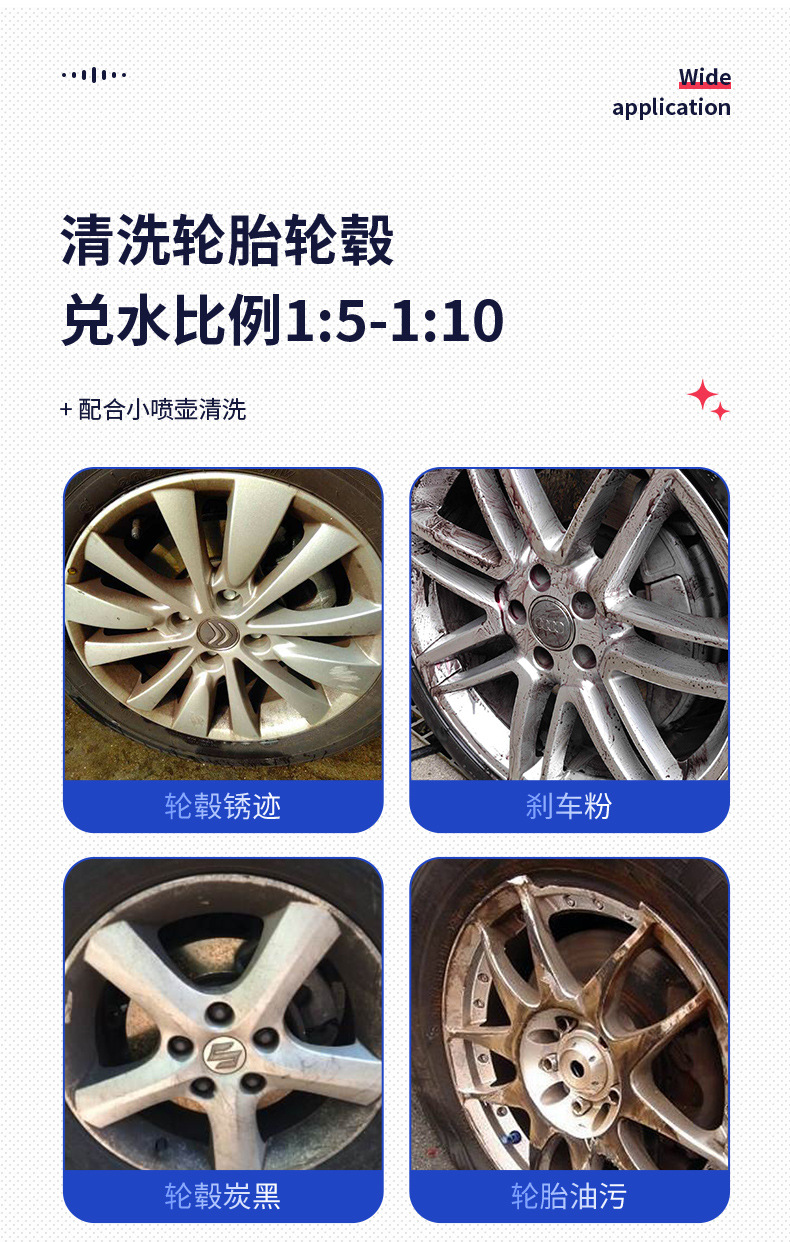 Self-Cleaning Car Wash Liquid, Powerful Decontamination, No Wiping, Special Full-Effect Tire and Wheel Hub Cleaning Agent, High Concentration Car Wash Shop