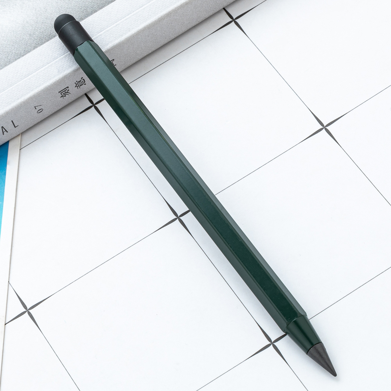 Tecnología negra sin afilar lápiz eterno para dibujar escritura no es fácil de romper lápiz capacitivo de pantalla táctil lápiz hexagonal